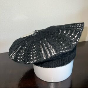 New and Beautiful Women's Any Season Crochet Beret  Hat Black color